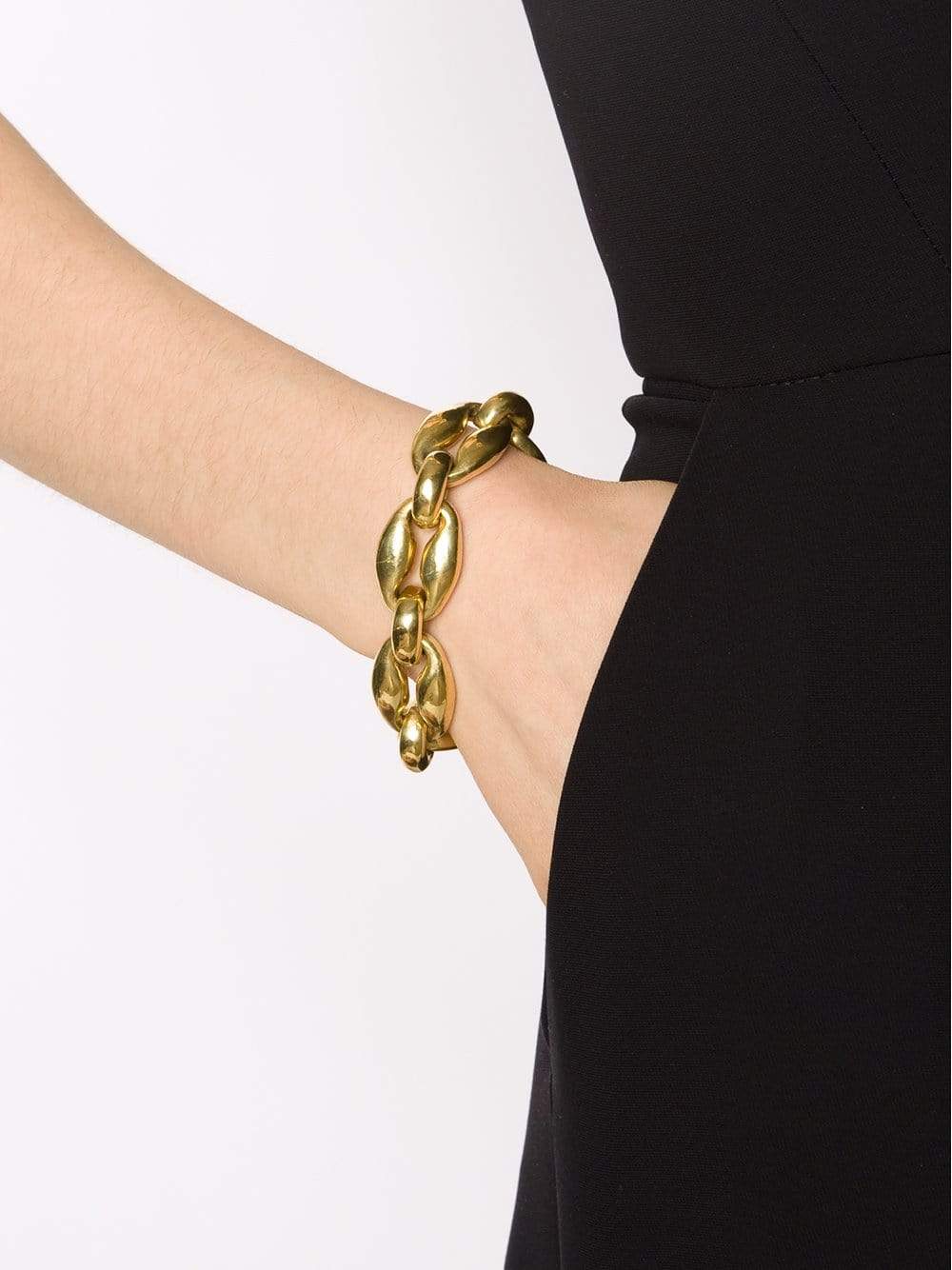 VAUBEL-Oval Link Chain Bracelet-GRN/GOLD