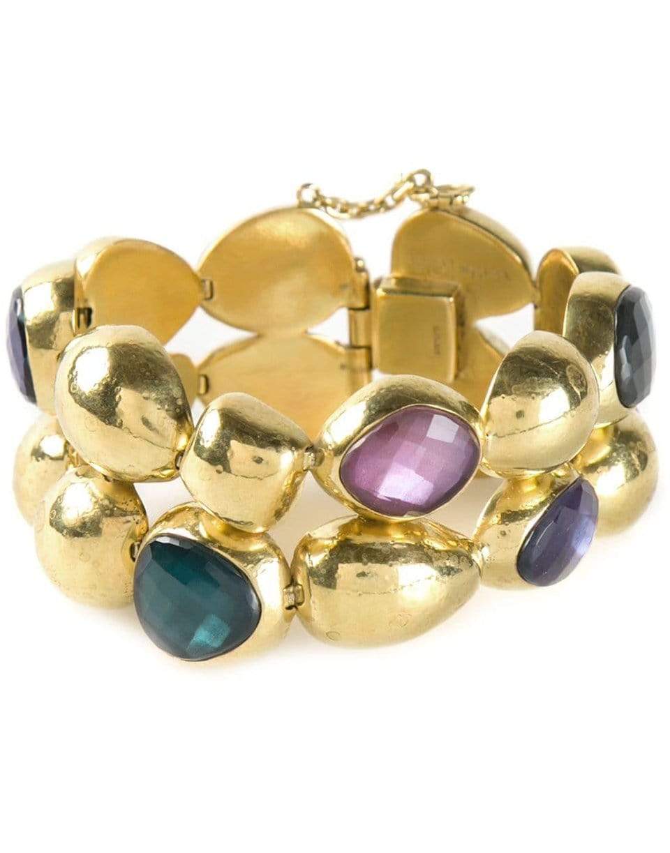 VAUBEL-Pebble Stone Bracelet-GRN/GOLD