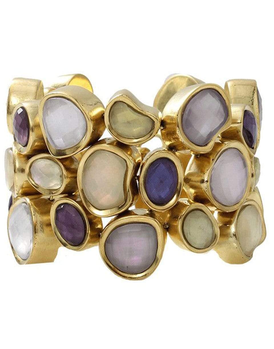 VAUBEL-Stone Fill Pebble Bracelet-GRN/GOLD
