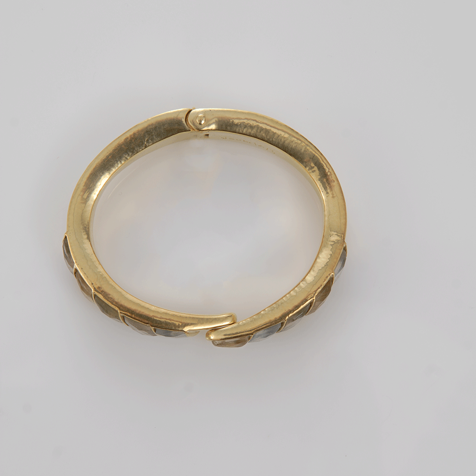 VAUBEL-Stone Hinged Cuff-GRN/GOLD