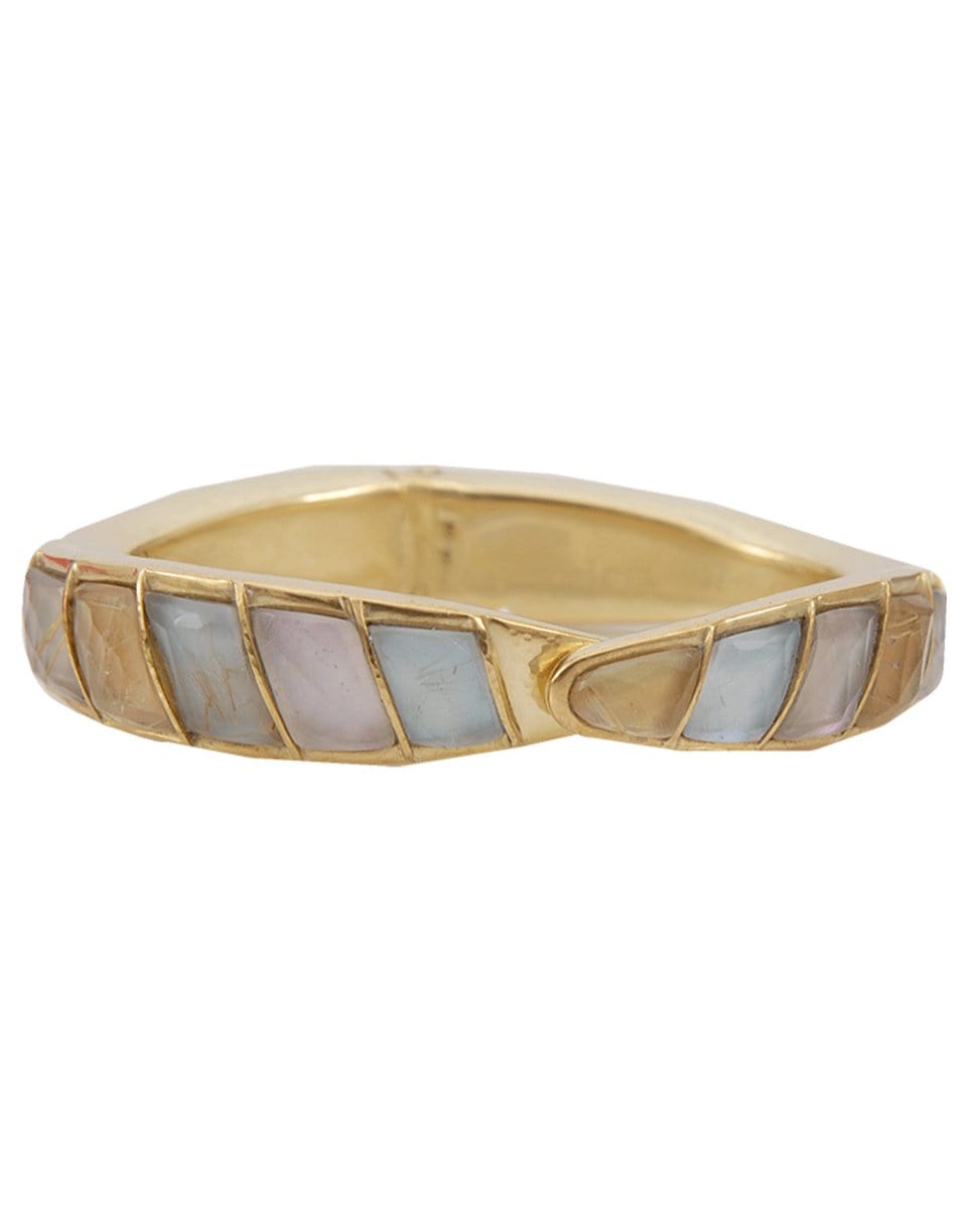 VAUBEL-Stone Hinged Cuff-GRN/GOLD