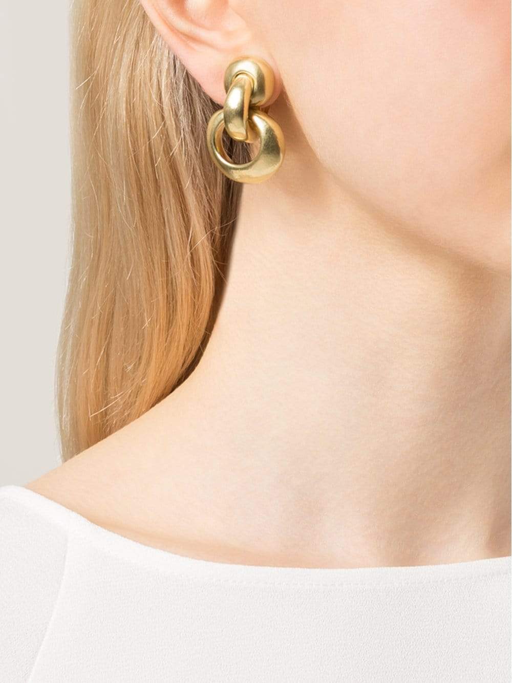 VAUBEL-Interlocking Hoop Clip Earrings-GOLD