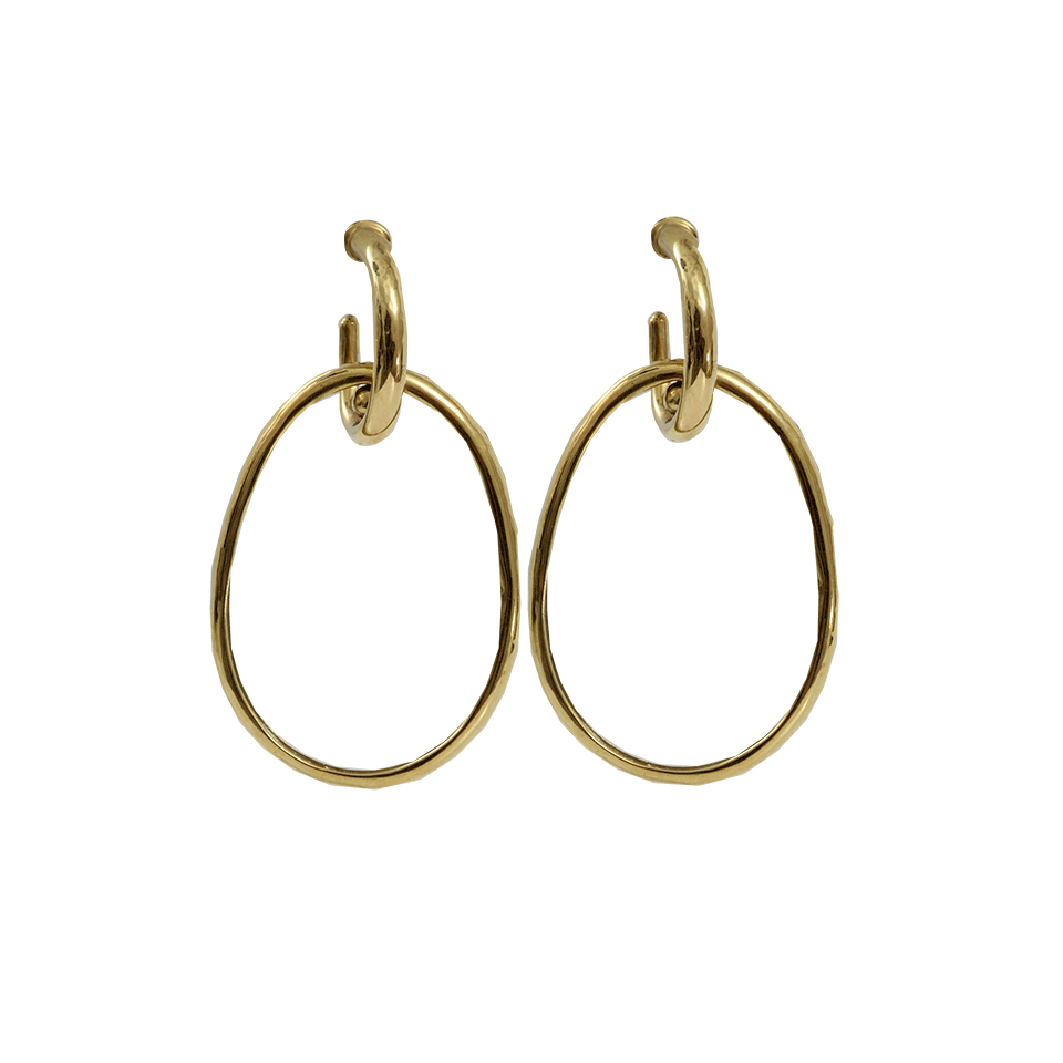 VAUBEL-Drop Oval Earrings-GRN/GOLD
