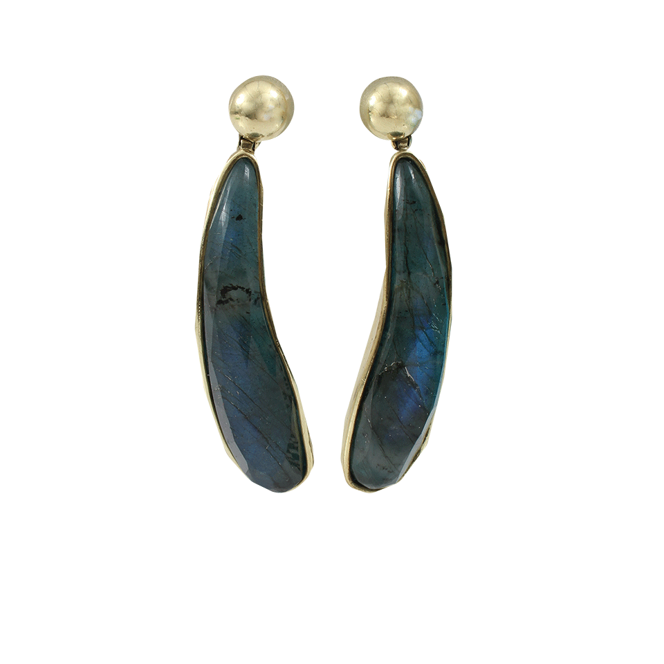 VAUBEL-Fat Tear Stone Drop Earrings-GRN/GOLD
