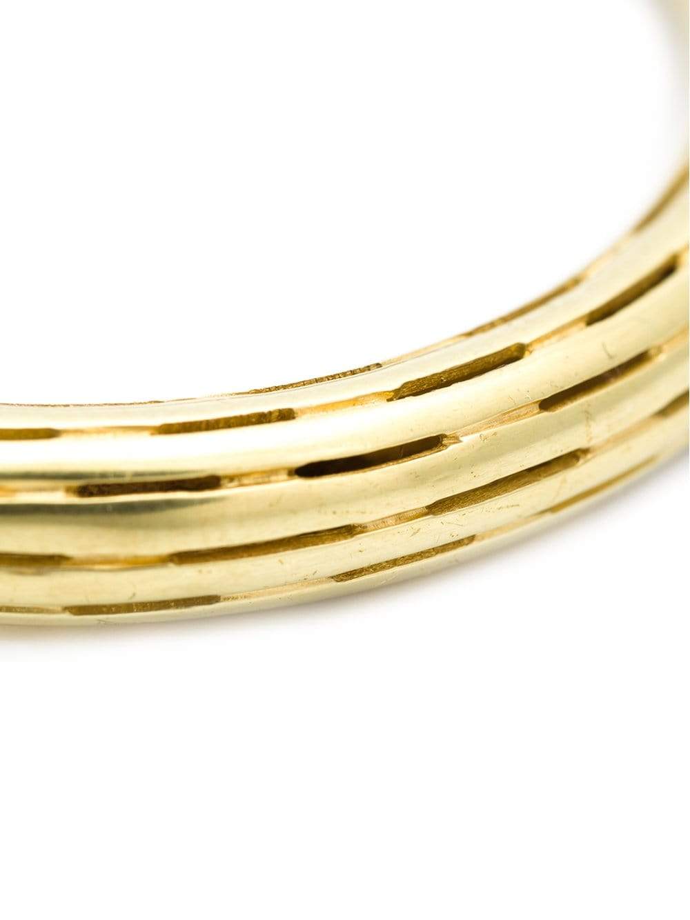 VAUBEL-Ridged Large Hoop Earrings-GRN/GOLD