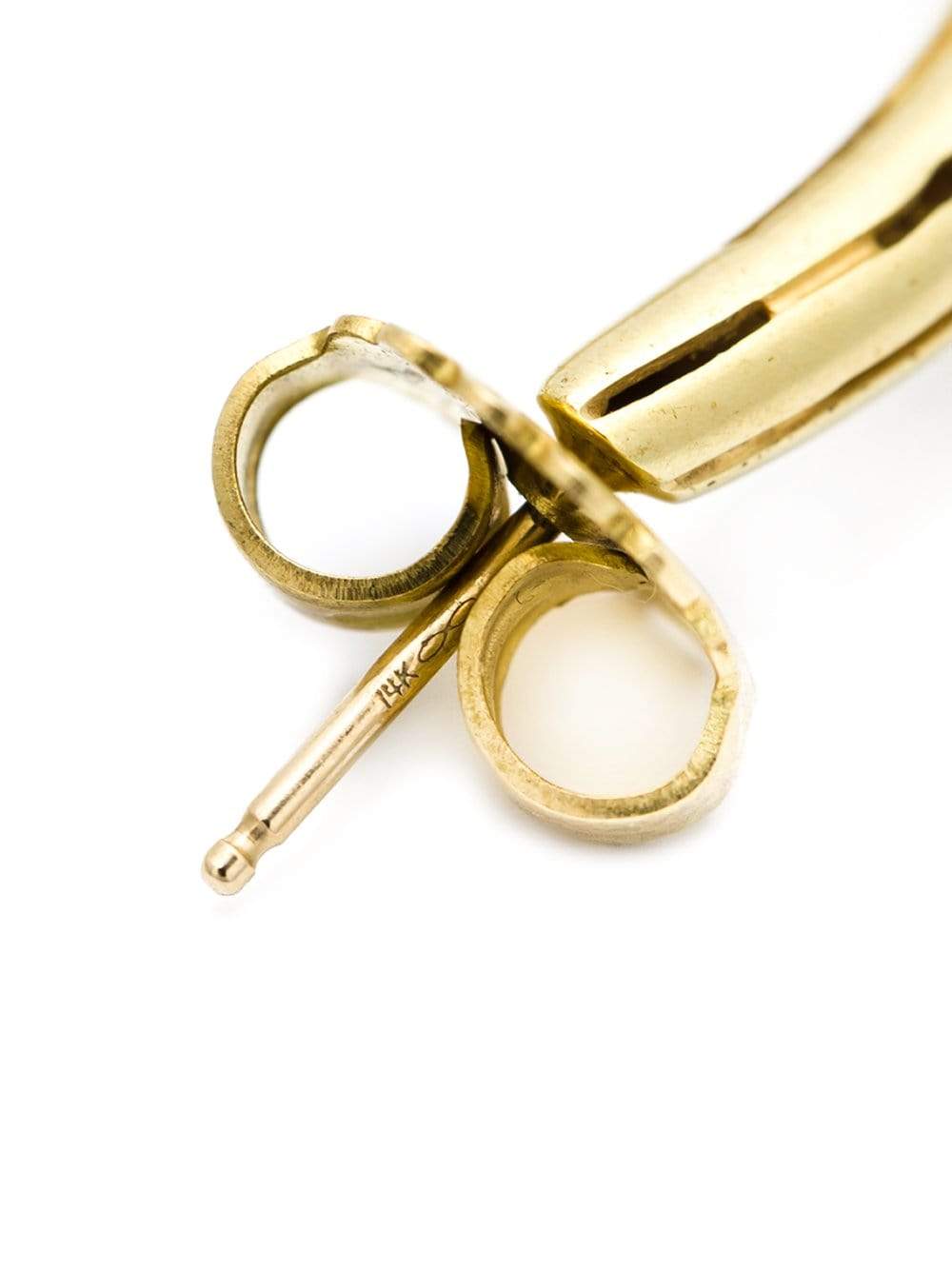 VAUBEL-Ridged Large Hoop Earrings-GRN/GOLD