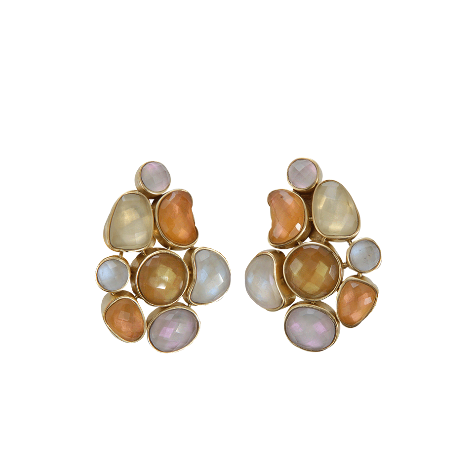 VAUBEL-Station Clip Earrings-GRN/GOLD