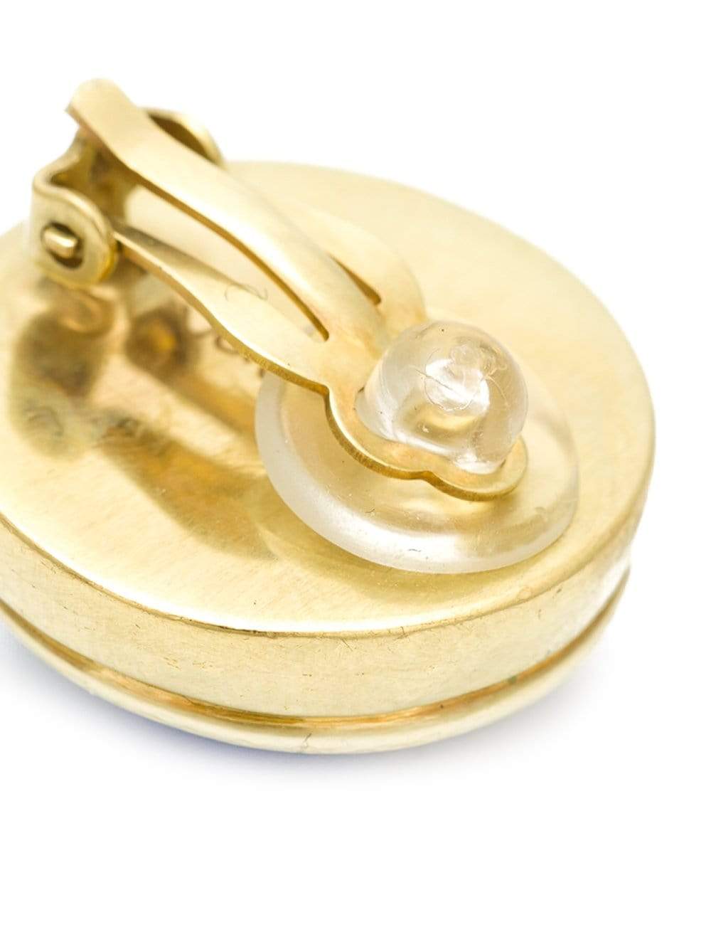 VAUBEL-Stone Bezel Clip Earrings-GRN/GOLD