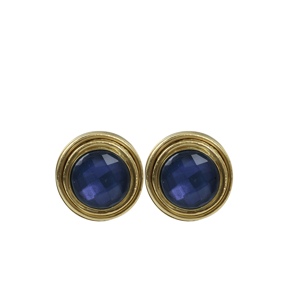 VAUBEL-Stone Bezel Clip Earrings-GRN/GOLD