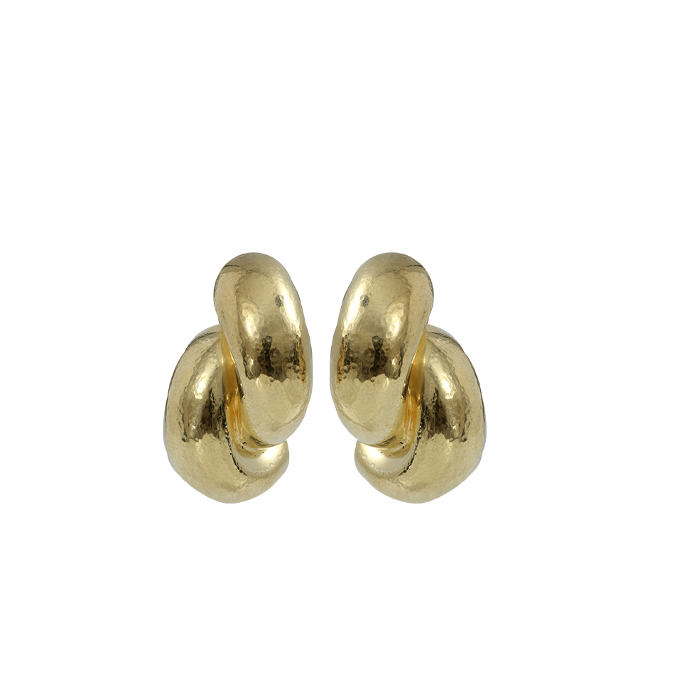 VAUBEL-Thick Curved Clip Earrings-GRN/GOLD