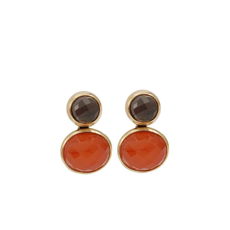 VAUBEL-Two Stone Drop Earrings-GRN/GOLD