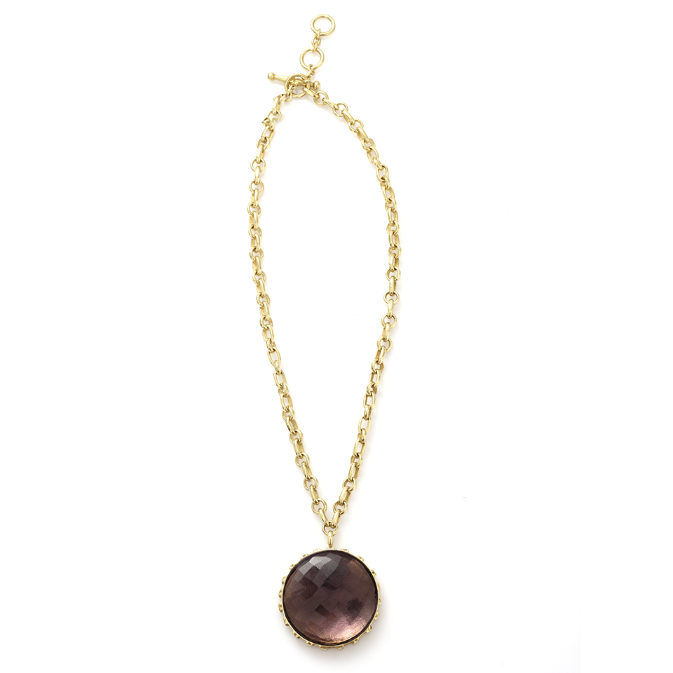 VAUBEL-Stone Circle Drop Necklace-GRN/GOLD