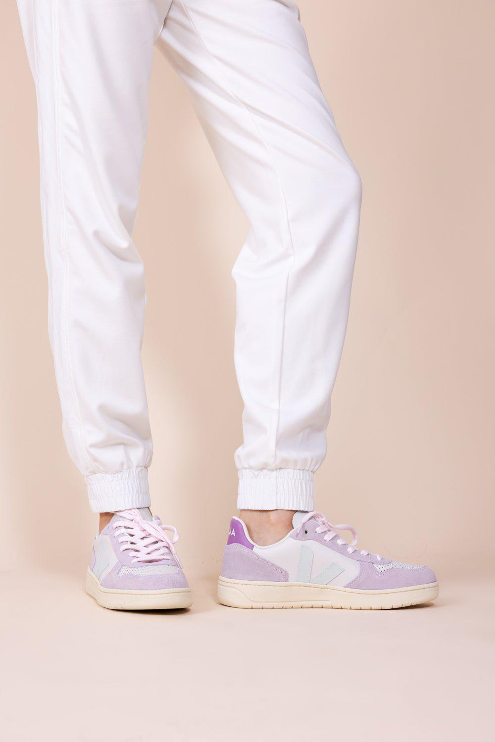 VEJA-V-10 Sneaker - Gravel Menthol Parme-