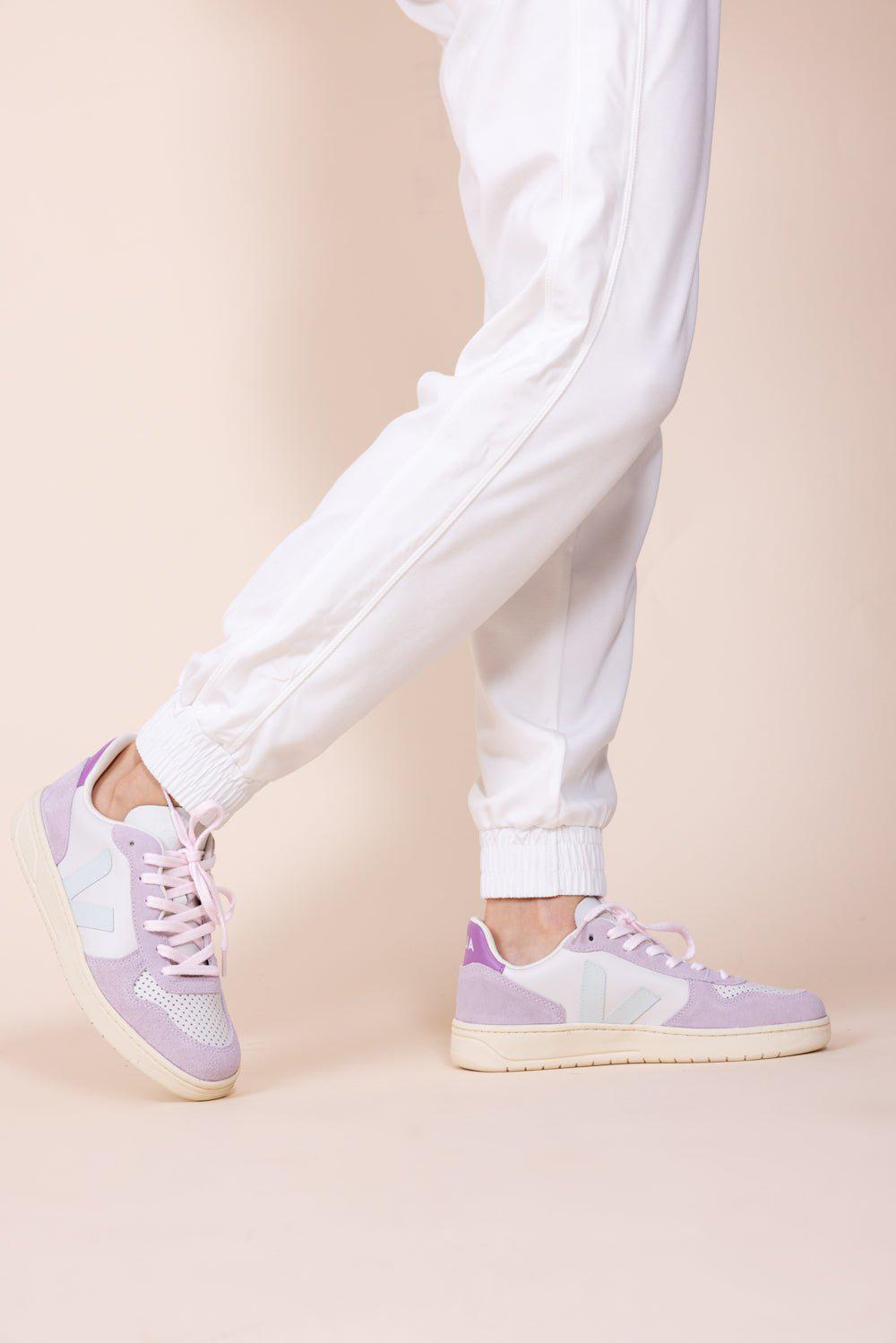 VEJA-V-10 Sneaker - Gravel Menthol Parme-