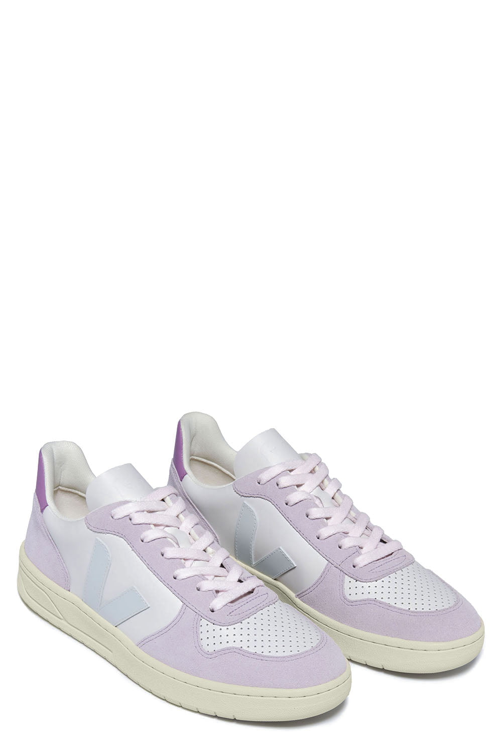 VEJA-V-10 Sneaker - Gravel Menthol Parme-