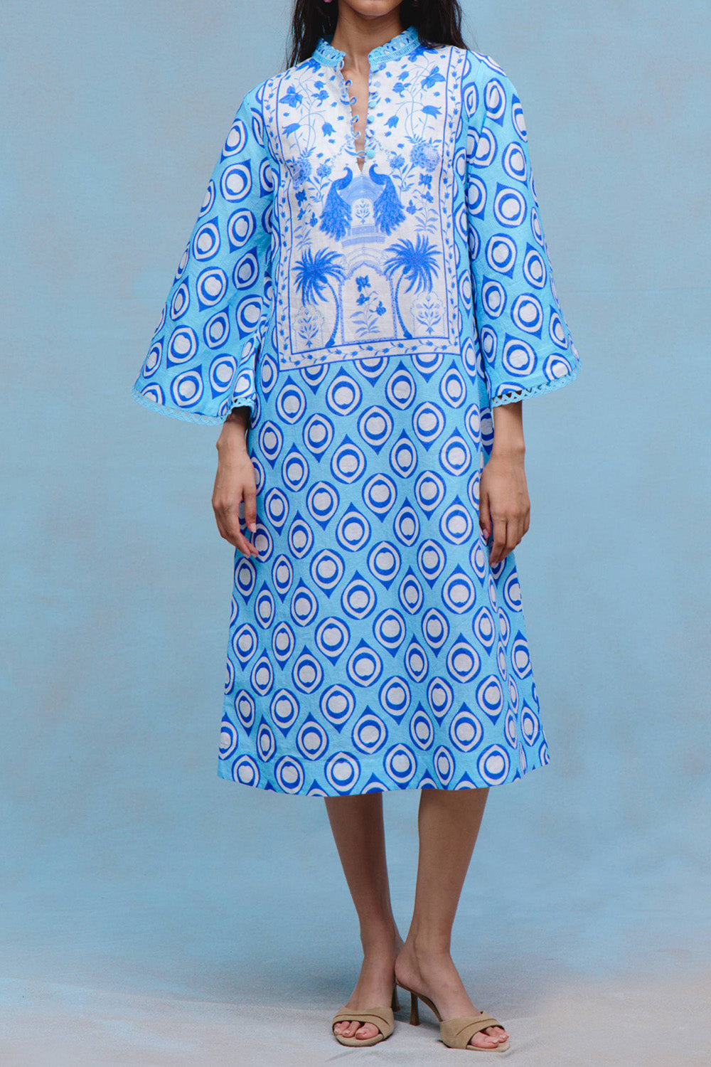  City Kaftan Dress-BLUE-S-CLOTHINGDRESSCASUAL-VERANDAH 