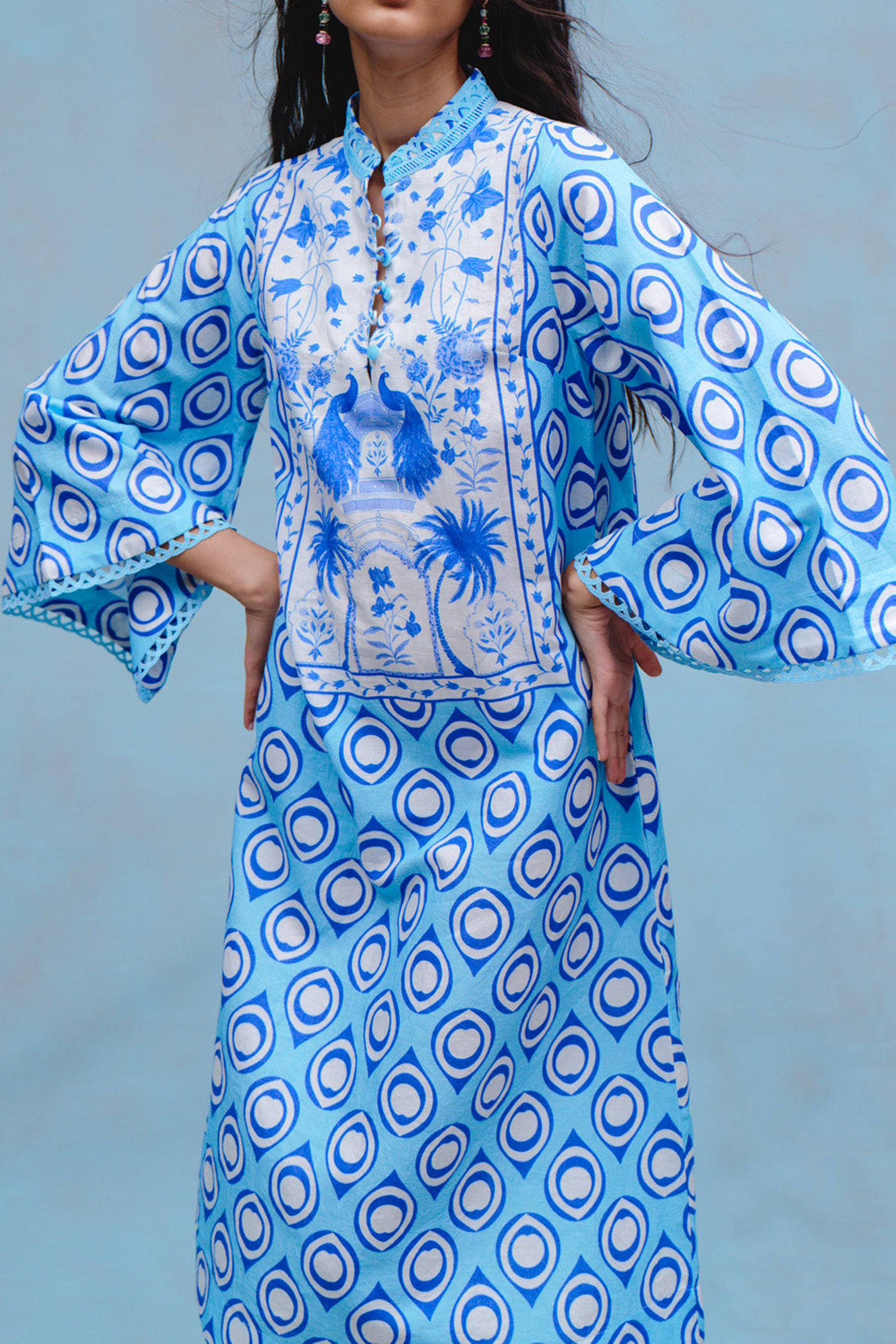 City Kaftan Dress-BLUE-S-CLOTHINGDRESSCASUAL-VERANDAH 
