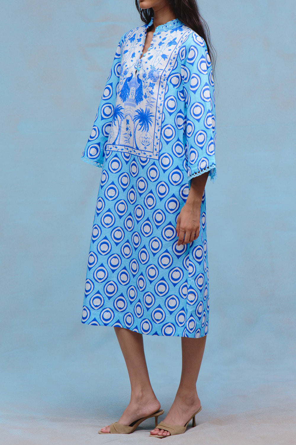 City Kaftan Dress-BLUE-S-CLOTHINGDRESSCASUAL-VERANDAH