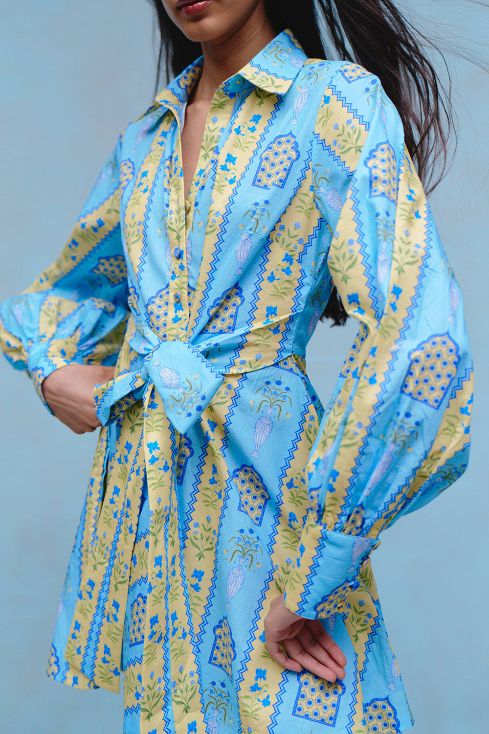 Jaipur Mini Dress-BLUE-XS-CLOTHINGDRESSCASUAL-VERANDAH