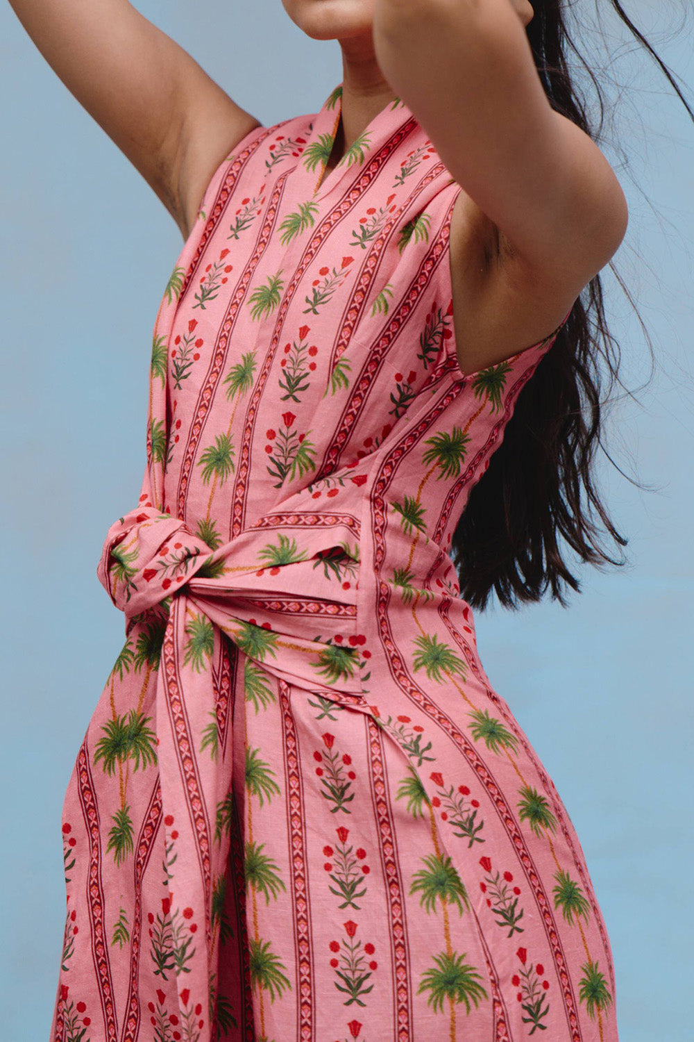  Hand Draped Dress-PINK-XS-CLOTHINGDRESSCASUAL-VERANDAH 