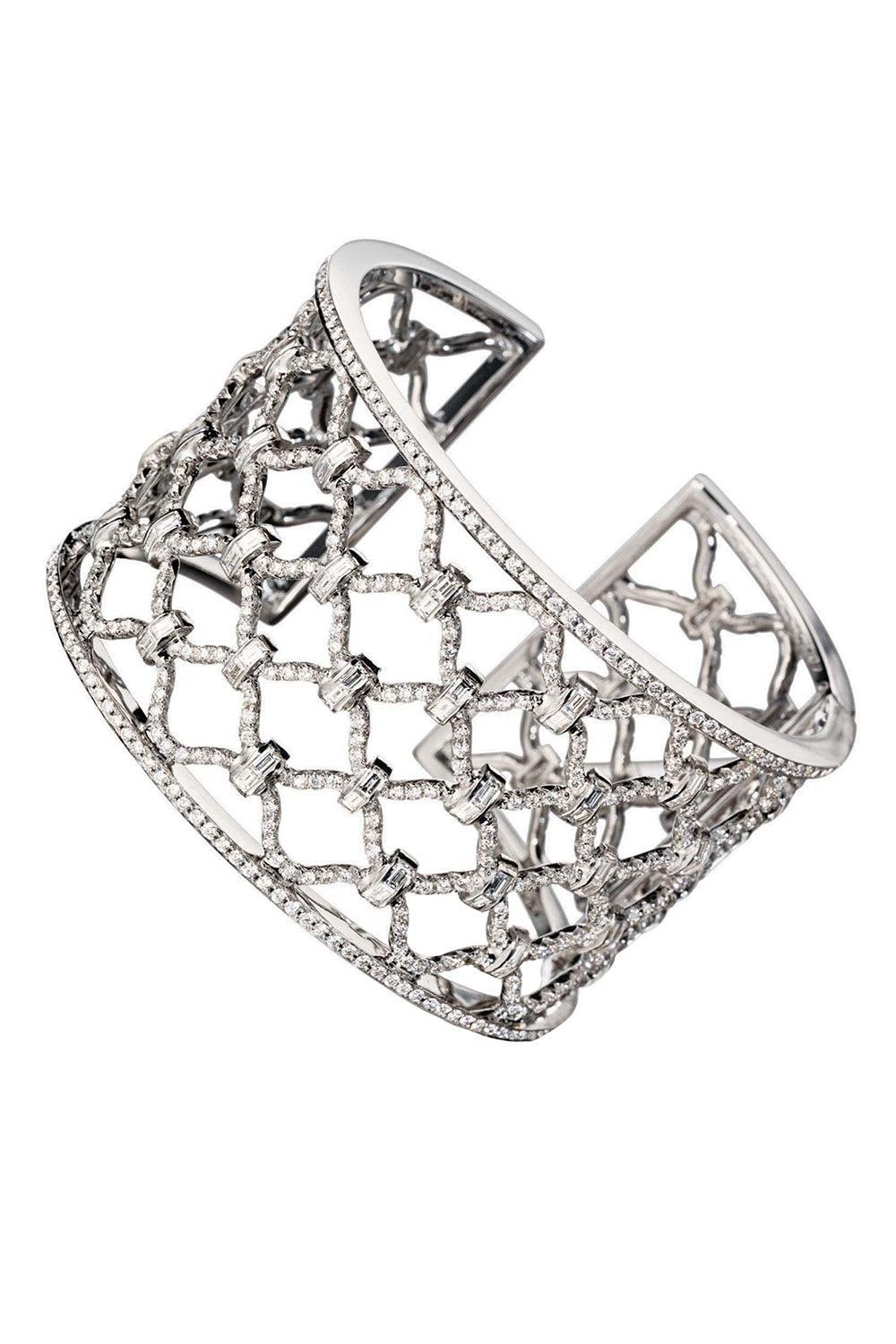 Diamond Kensington Cuff Bracelet-WHITE GOLD-SMALL-JEWELRYFINE JEWELBRACELET O-VERDURA
