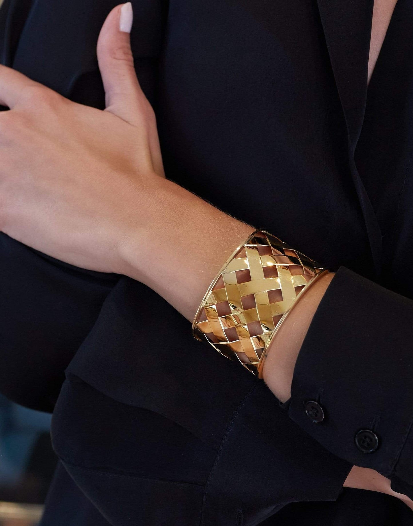 VERDURA-Criss Cross Cuff-YELLOW GOLD