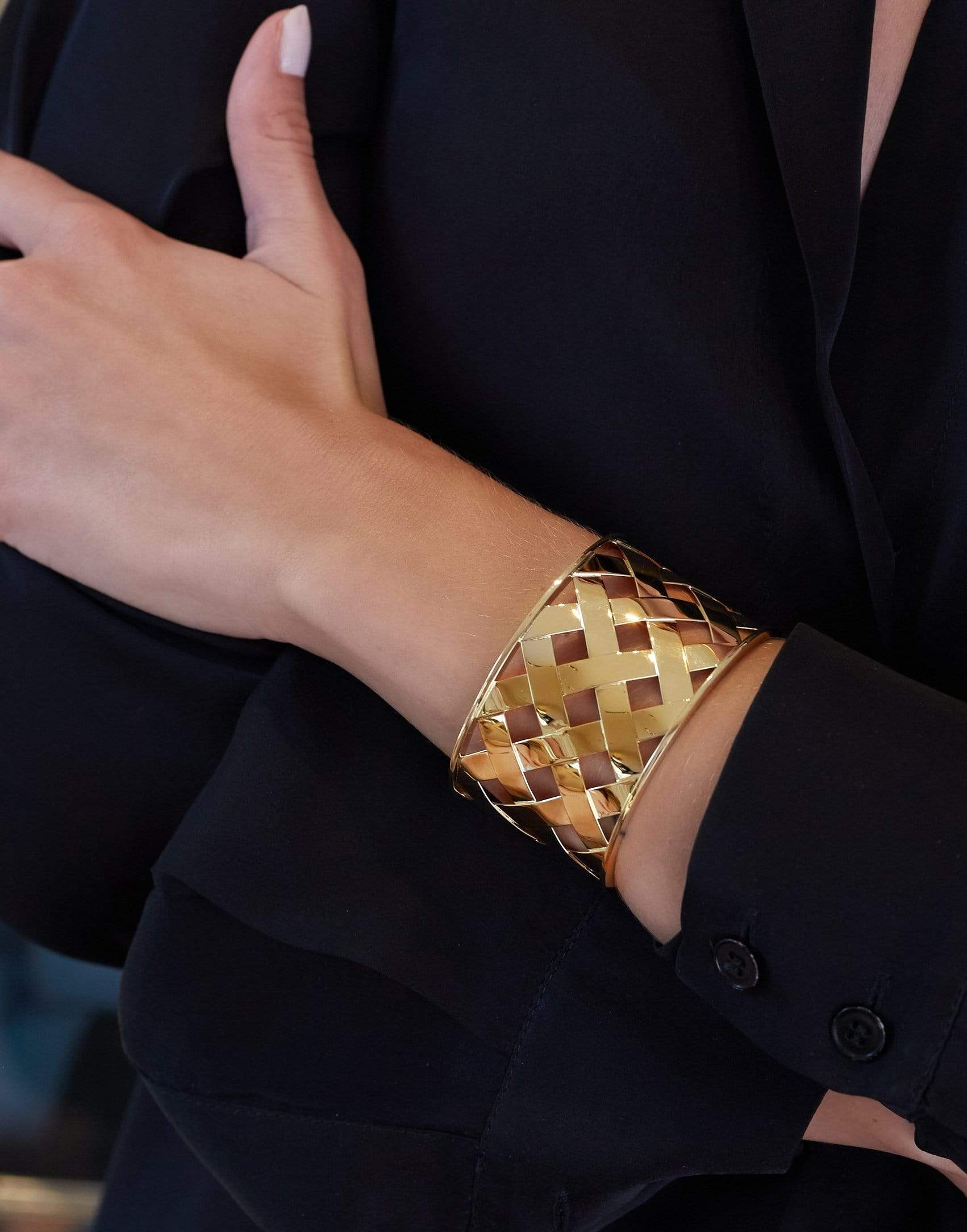 VERDURA-Criss Cross Cuff-YELLOW GOLD