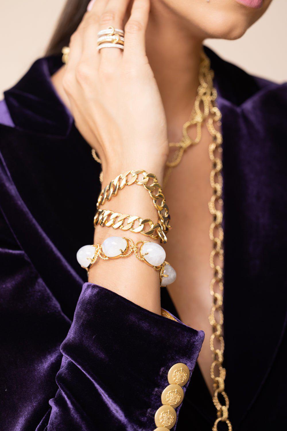 VERDURA-Double Wrap Curb Link Bracelet-YELLOW GOLD