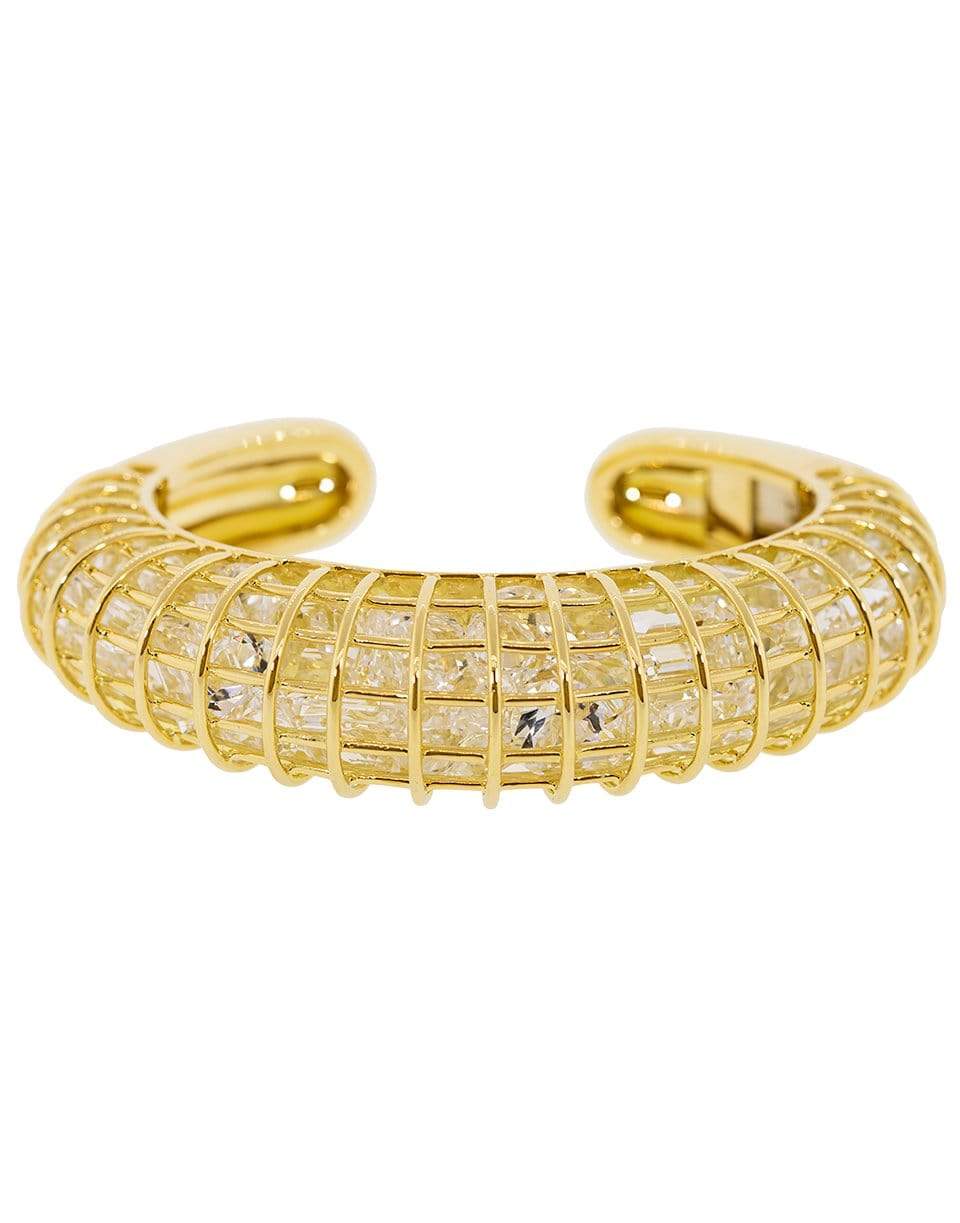 VERDURA-Rock Crystal Caged Cuff-YELLOW GOLD