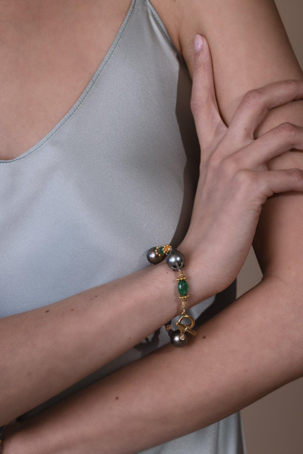 VERDURA-Tahitian Pearl Fulco Bracelet-YELLOW GOLD