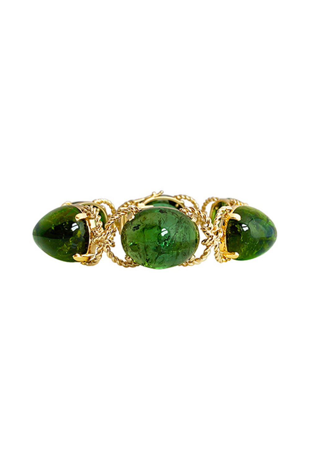 VERDURA-Tourmaline Rope Pebble Bracelet-YELLOW GOLD