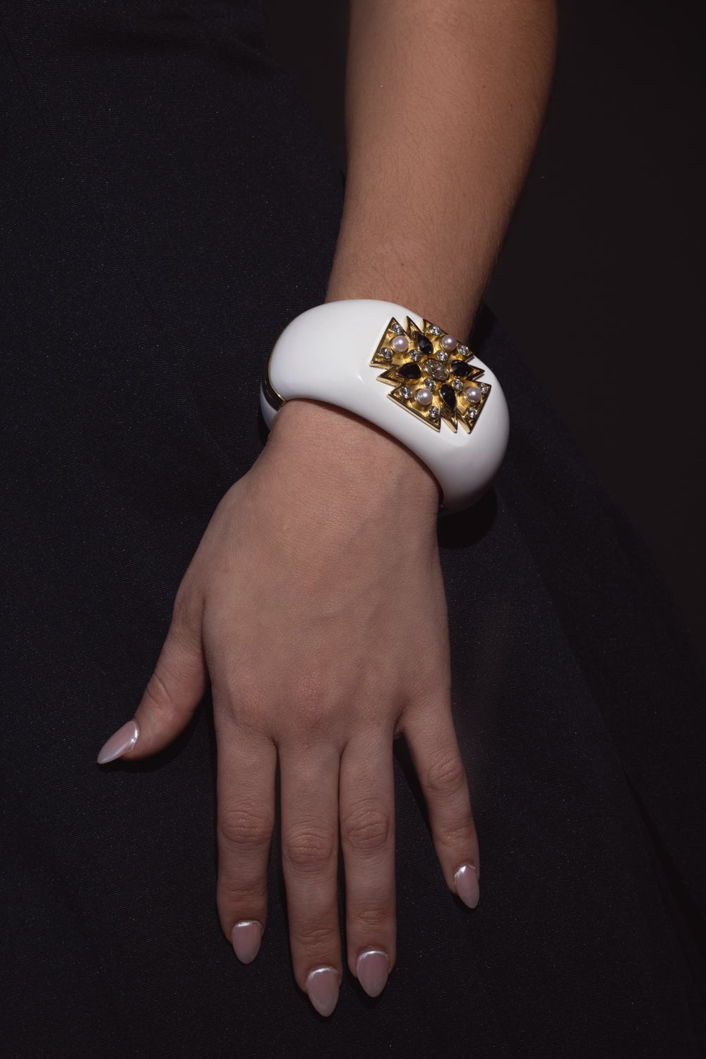 VERDURA-White Maltese Cross Cuff-YELLOW GOLD
