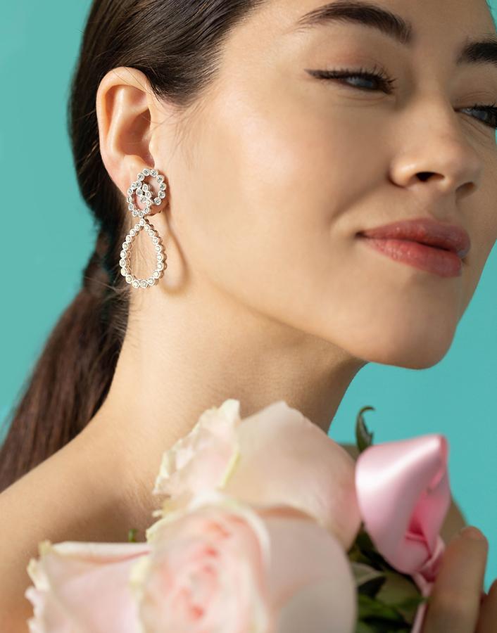 VERDURA-Diamond Looped Earclips-PLAT