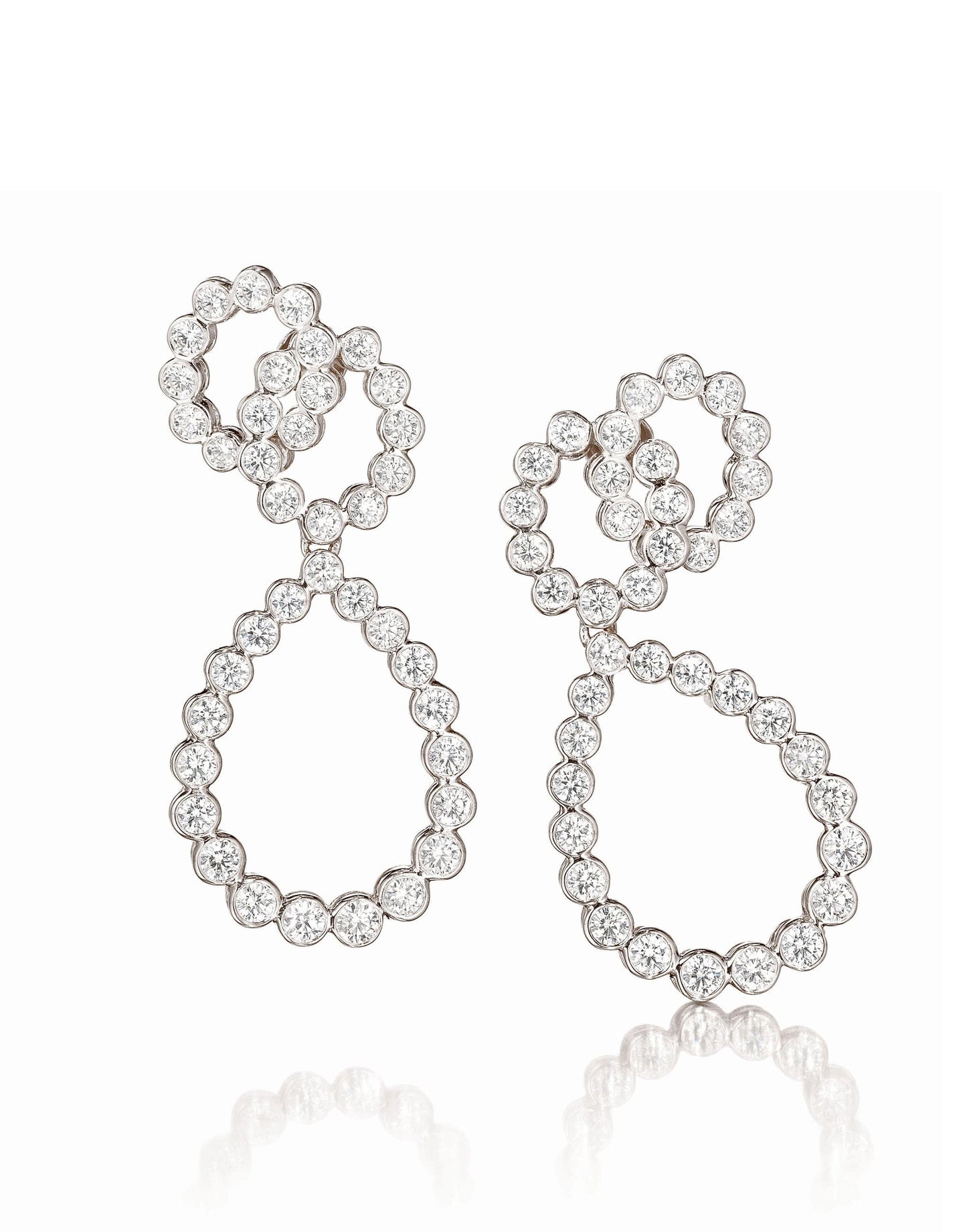 VERDURA-Diamond Looped Earclips-PLAT
