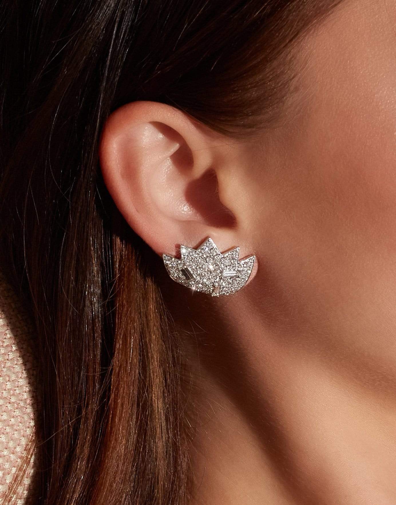 VERDURA-Stardust Earcuffs-WHITE GOLD