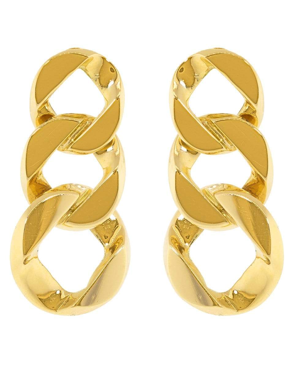 VERDURA-3 Curb Link Clip Earrings-YELLOW GOLD