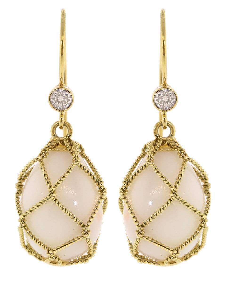 VERDURA-Coral Net Drop Earrings-YELLOW GOLD