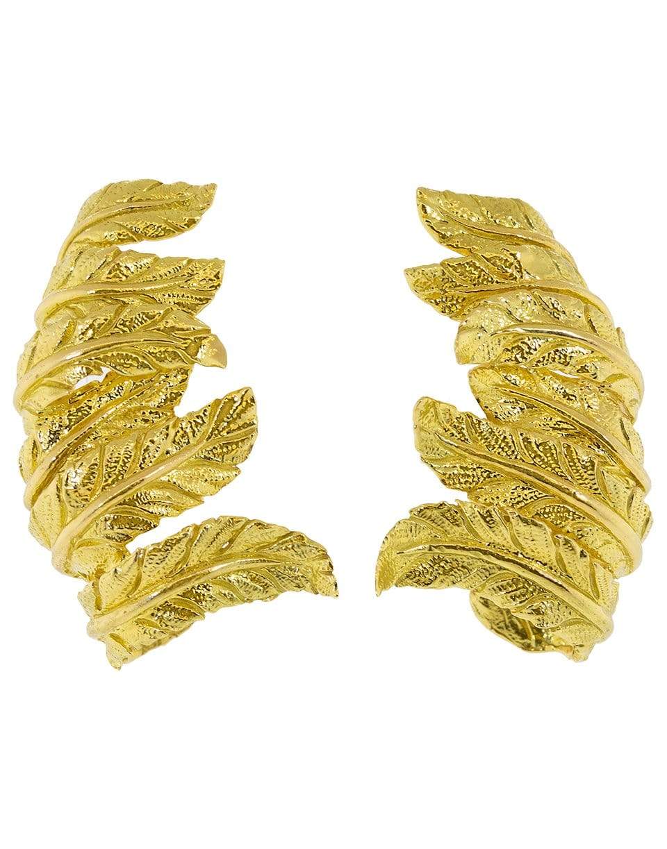 VERDURA-Feather Ear Cuffs-YELLOW GOLD