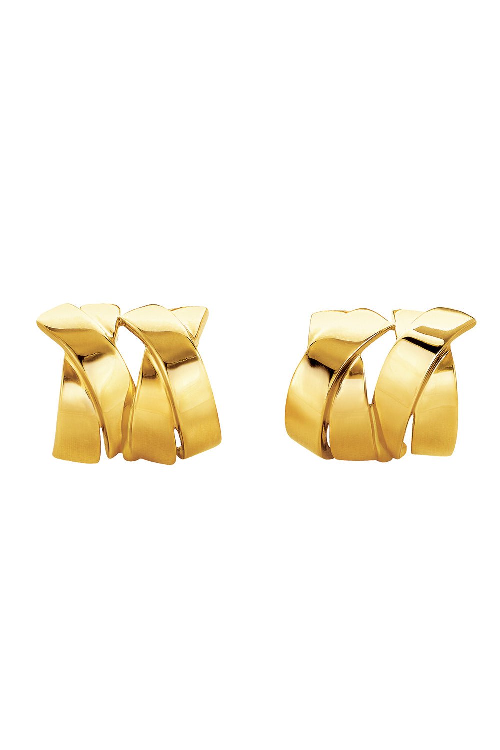 VERDURA-Large Double X Earrings-YELLOW GOLD