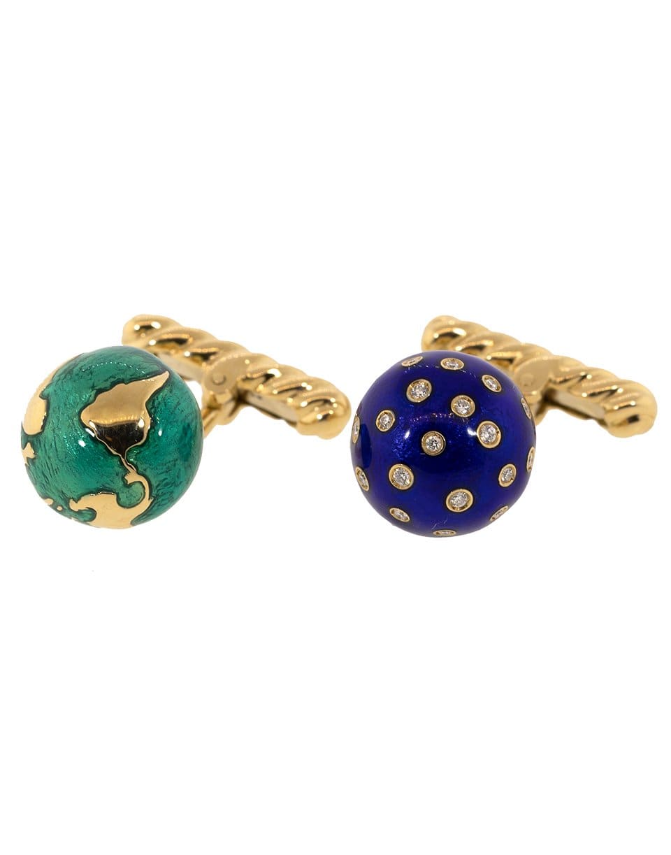 VERDURA-Blue and Green Day and Night Cufflinks-YELLOW GOLD