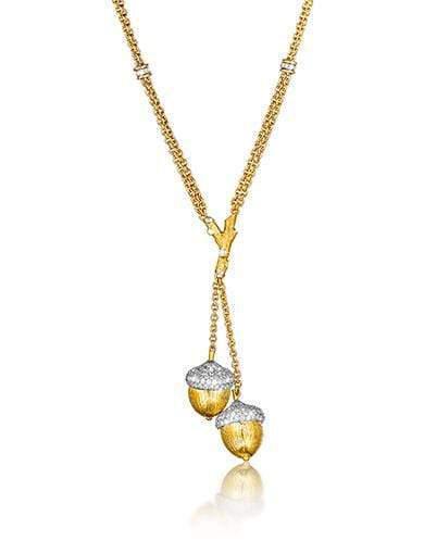 VERDURA-Acorn Lariat Necklace-YELLOW GOLD