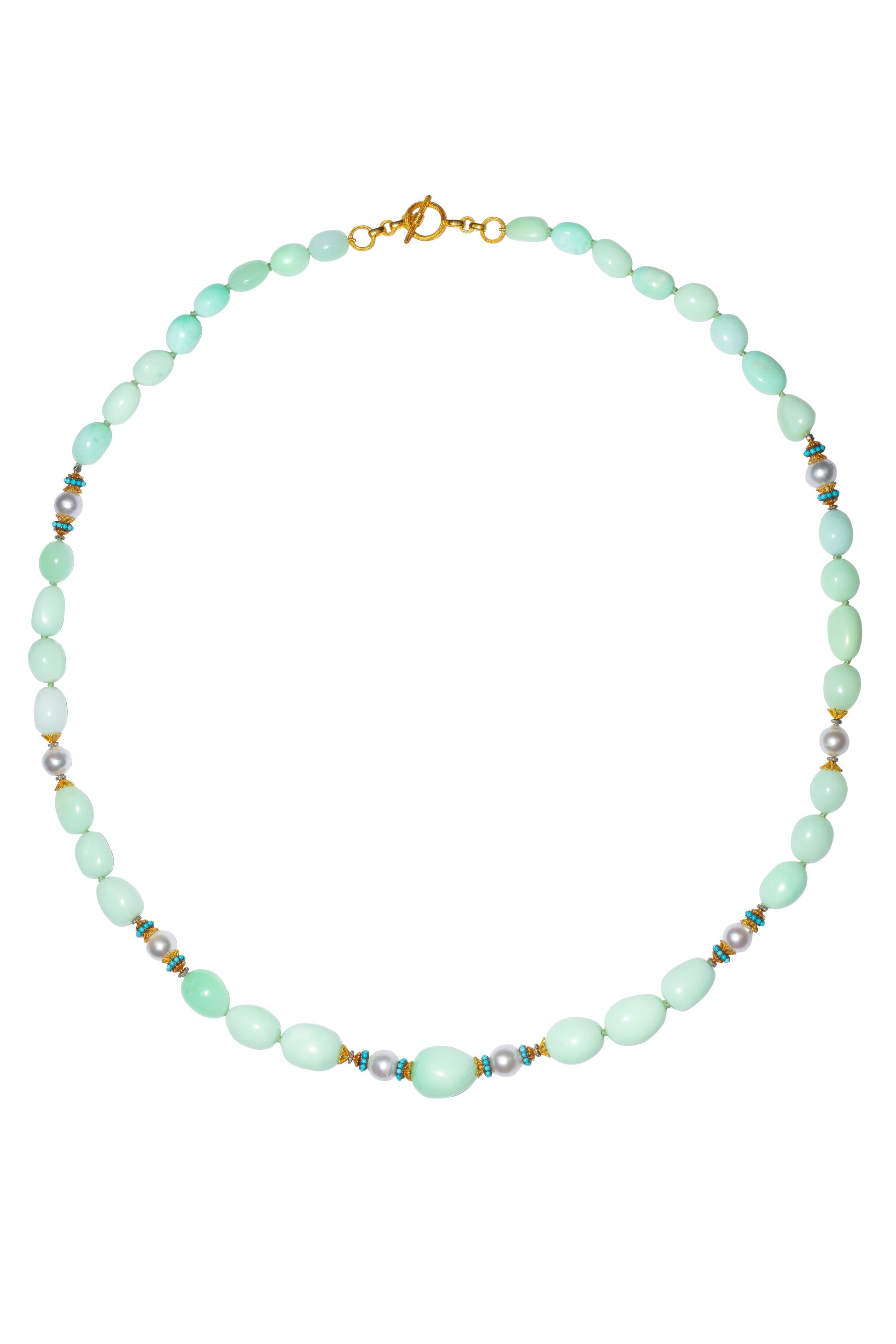 VERDURA-Byzanite Bead Necklace - Turquoise-YELLOW GOLD