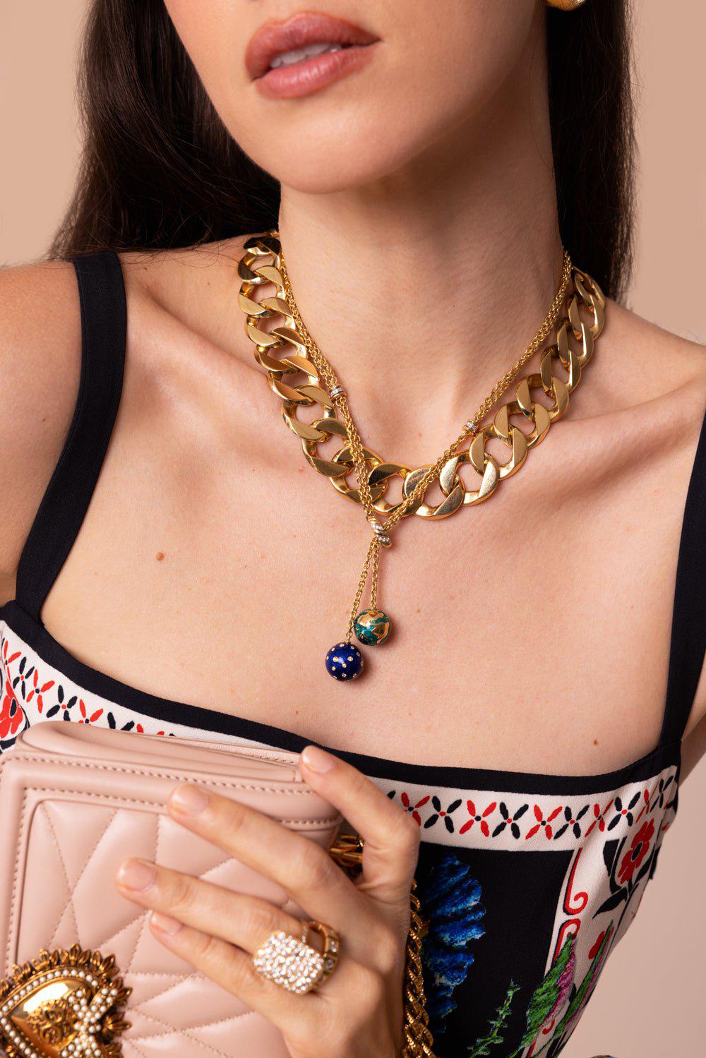 VERDURA-Curb Link Necklace-YELLOW GOLD