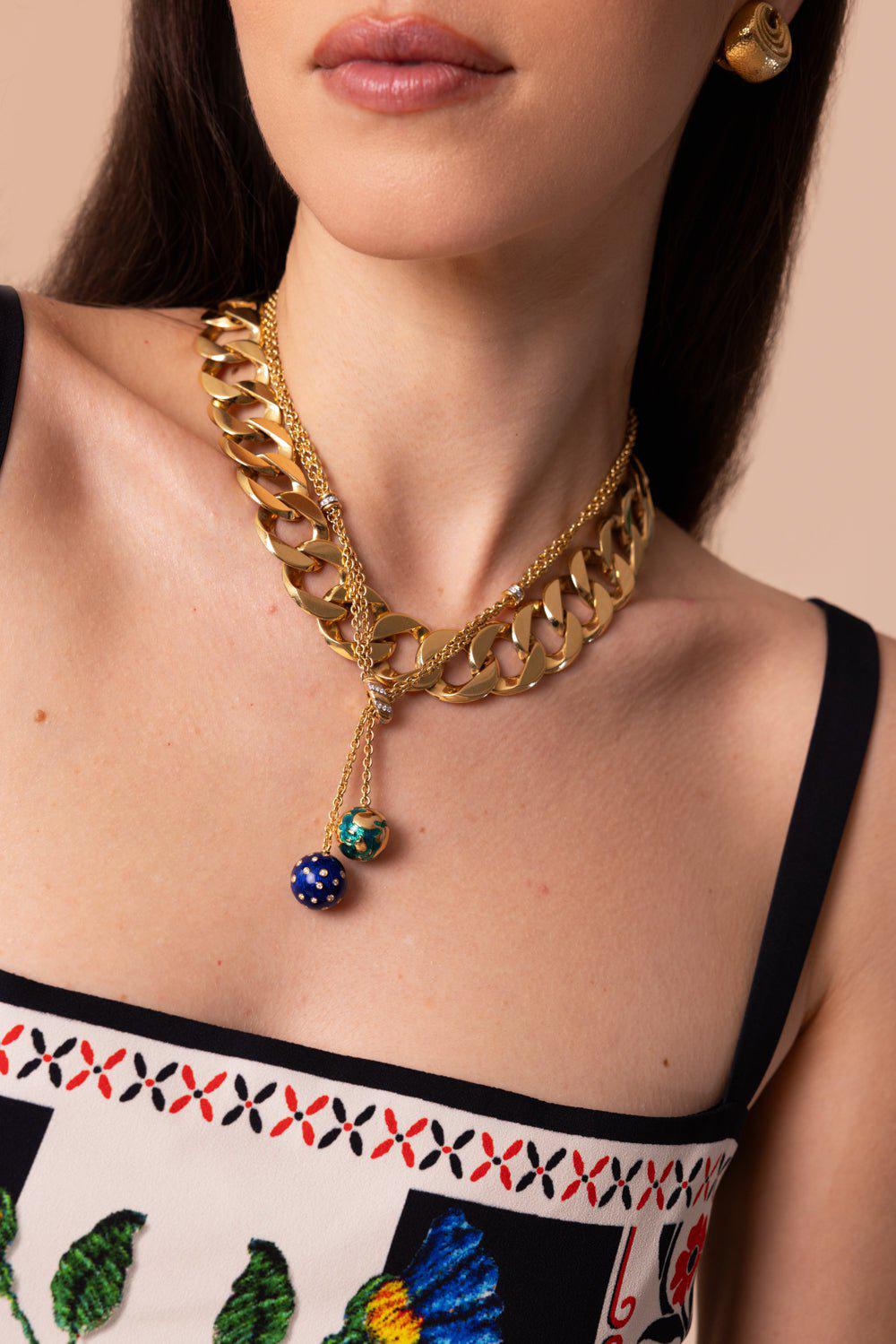 VERDURA-Curb Link Necklace-YELLOW GOLD