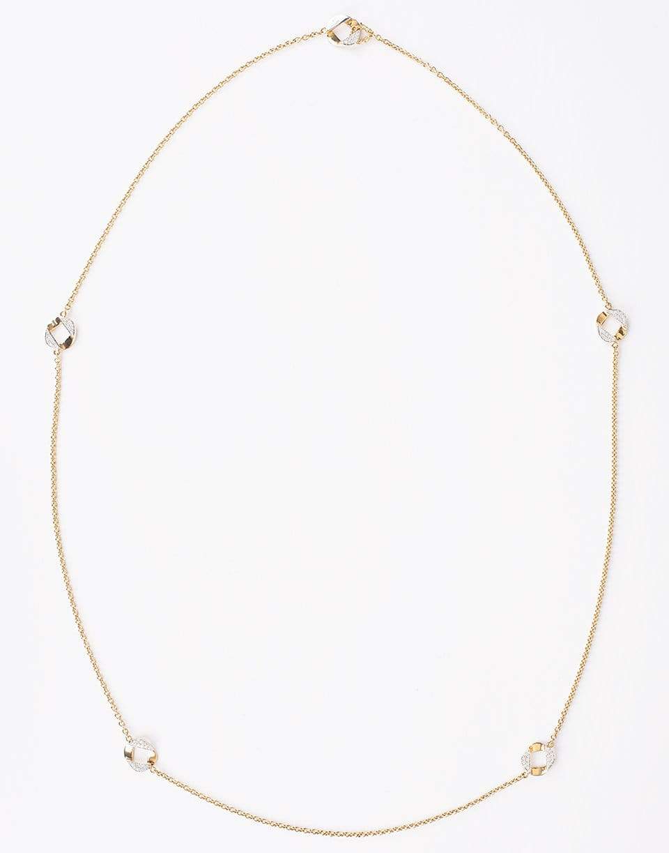 VERDURA-Diamond Curblink Station Necklace-YELLOW GOLD
