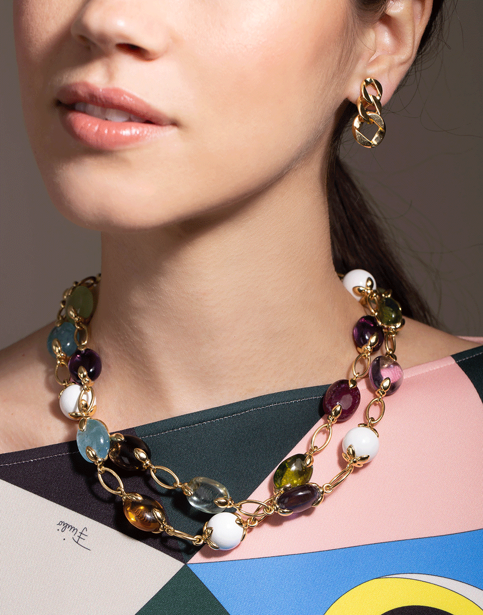 VERDURA-Fulco Gemstone Necklace-YELLOW GOLD