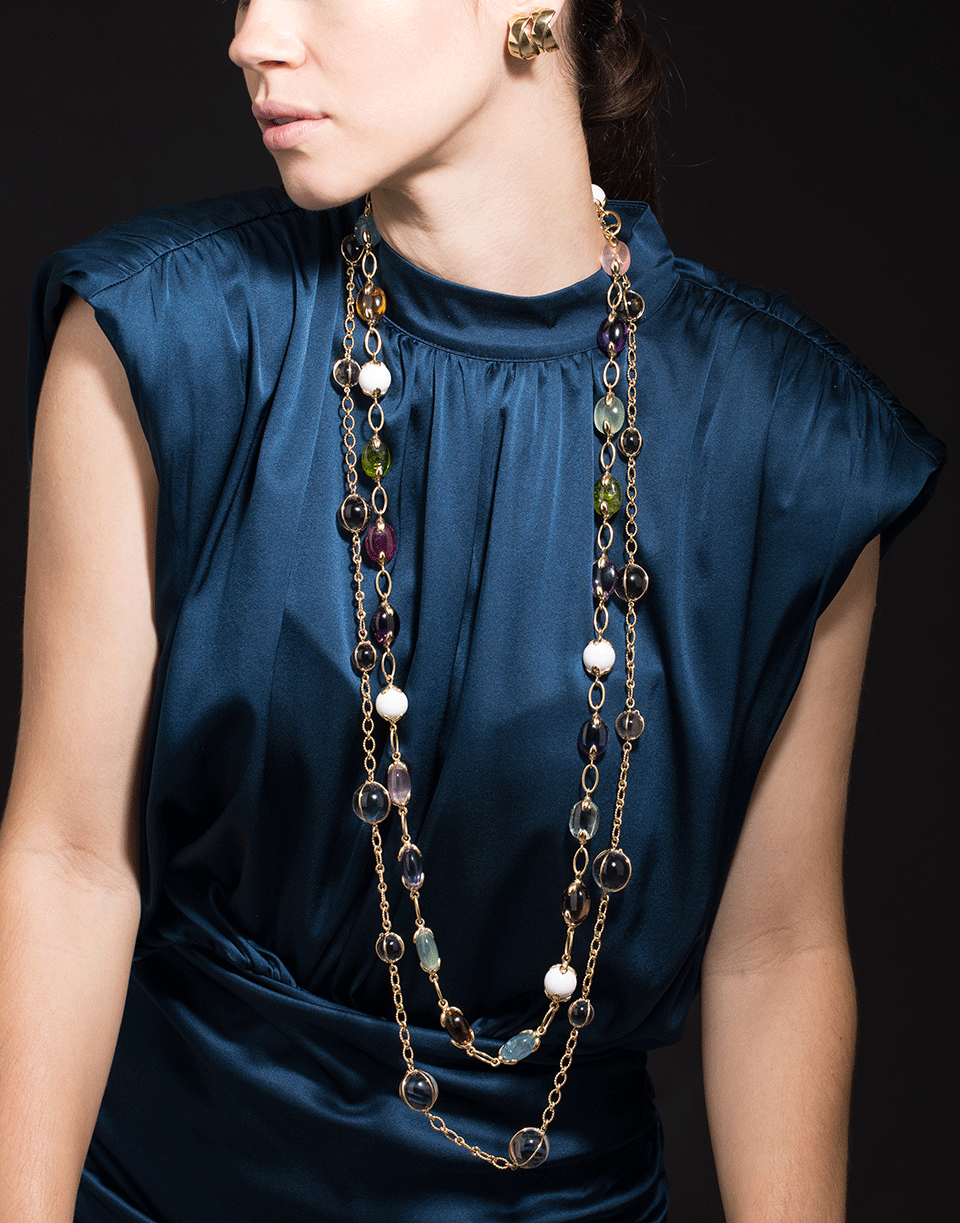 VERDURA-Fulco Gemstone Necklace-YELLOW GOLD