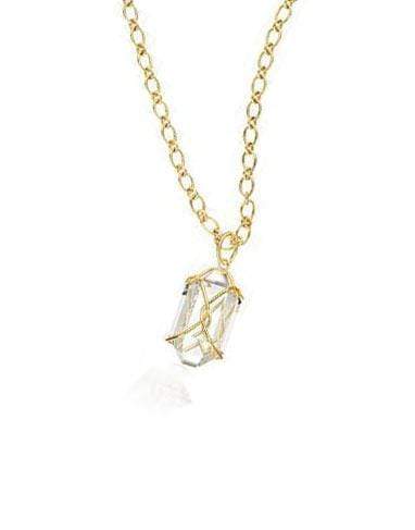 VERDURA-Herkimer Rock Crystal Necklace-YELLOW GOLD
