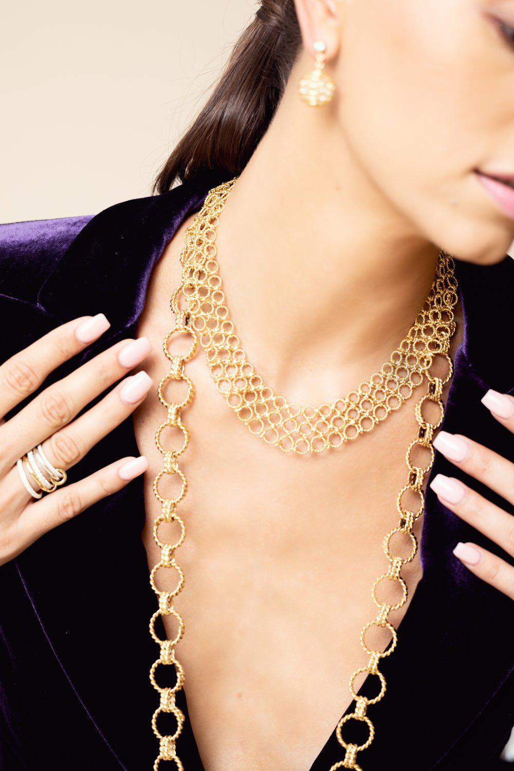 VERDURA-Lace Necklace-YELLOW GOLD