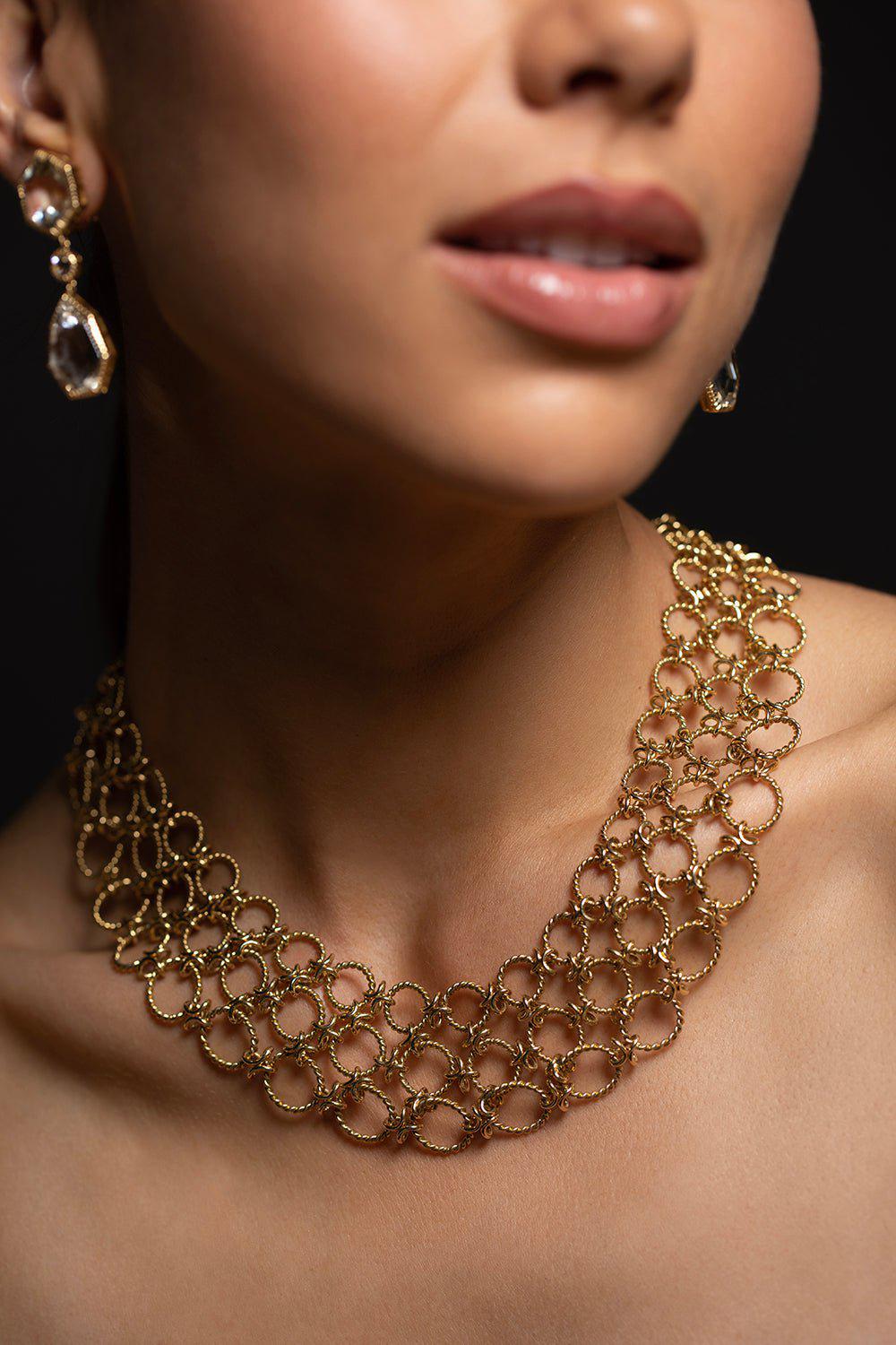 VERDURA-Lace Necklace-YELLOW GOLD